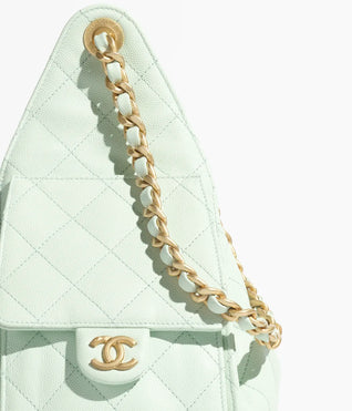 Grained Calfskin & Gold-Tone Metal ~ Cedra