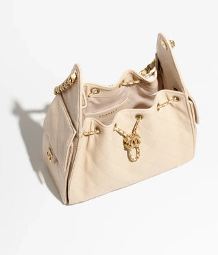 Grained Calfskin & Gold-Tone Metal ~ Cedra