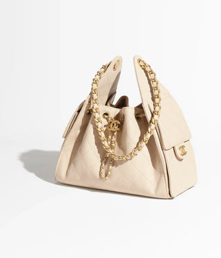 Grained Calfskin & Gold-Tone Metal ~ Cedra