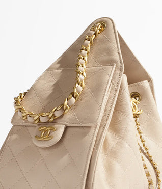 Grained Calfskin & Gold-Tone Metal ~ Cedra
