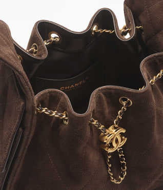 Grained Calfskin & Gold-Tone Metal ~ Cedra