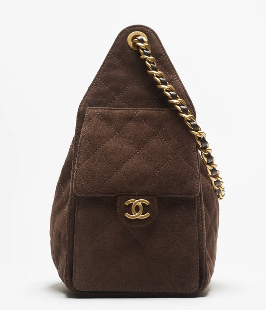 Grained Calfskin & Gold-Tone Metal ~ Cedra