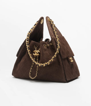 Grained Calfskin & Gold-Tone Metal ~ Cedra