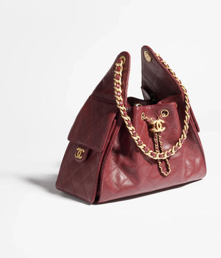 Grained Calfskin & Gold-Tone Metal ~ Cedra