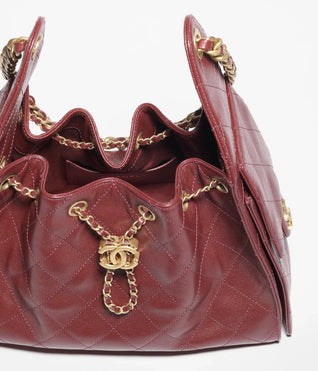 Grained Calfskin & Gold-Tone Metal ~ Cedra