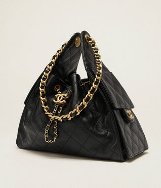 Grained Calfskin & Gold-Tone Metal ~ Cedra