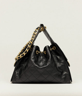 Grained Calfskin & Gold-Tone Metal ~ Cedra