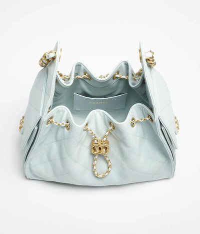 Grained Calfskin & Gold-Tone Metal ~ Cedra
