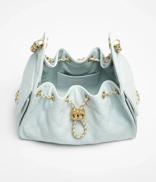 Grained Calfskin & Gold-Tone Metal ~ Cedra