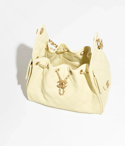 Grained Calfskin & Gold-Tone Metal ~ Cedra