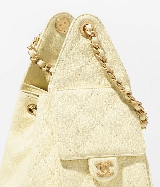 Grained Calfskin & Gold-Tone Metal ~ Cedra